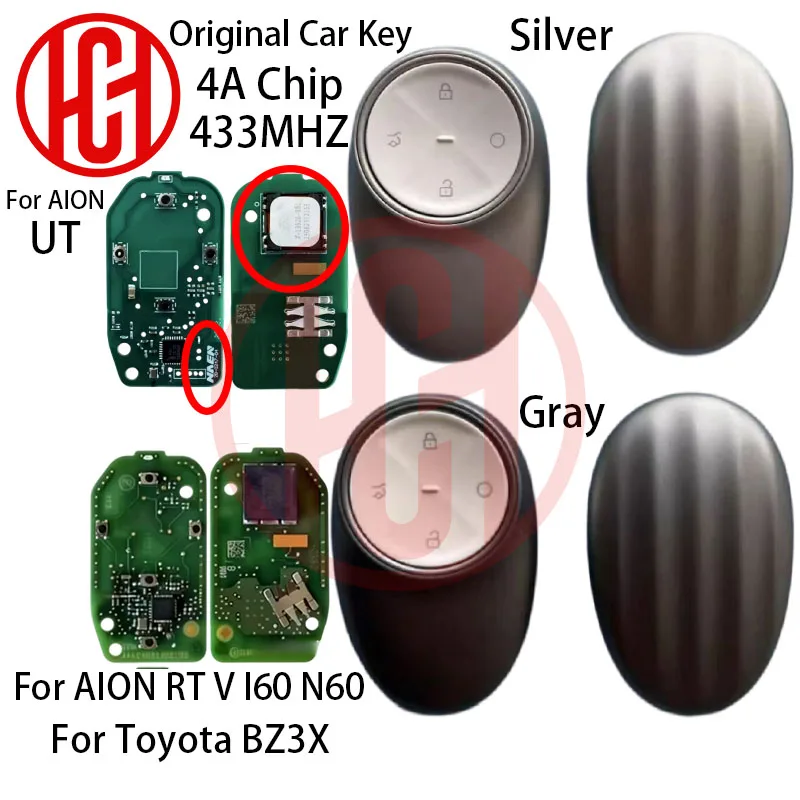 Original Smart Key 4A Chip 433MHZ For GAC AION V Aion RT UT for Toyota BZ3X Control Smart Key 4 Buttons