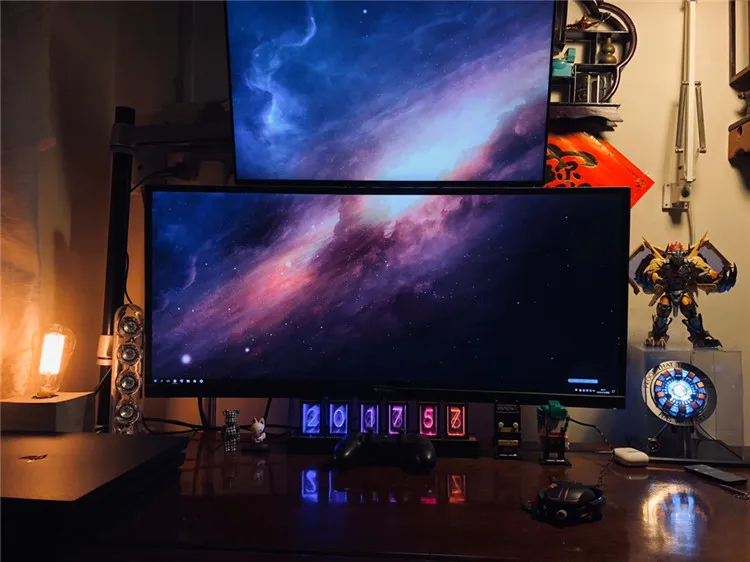 RGB light tube clock, A time machine DIY kit LED desktop creative decoration, boyfriend gift