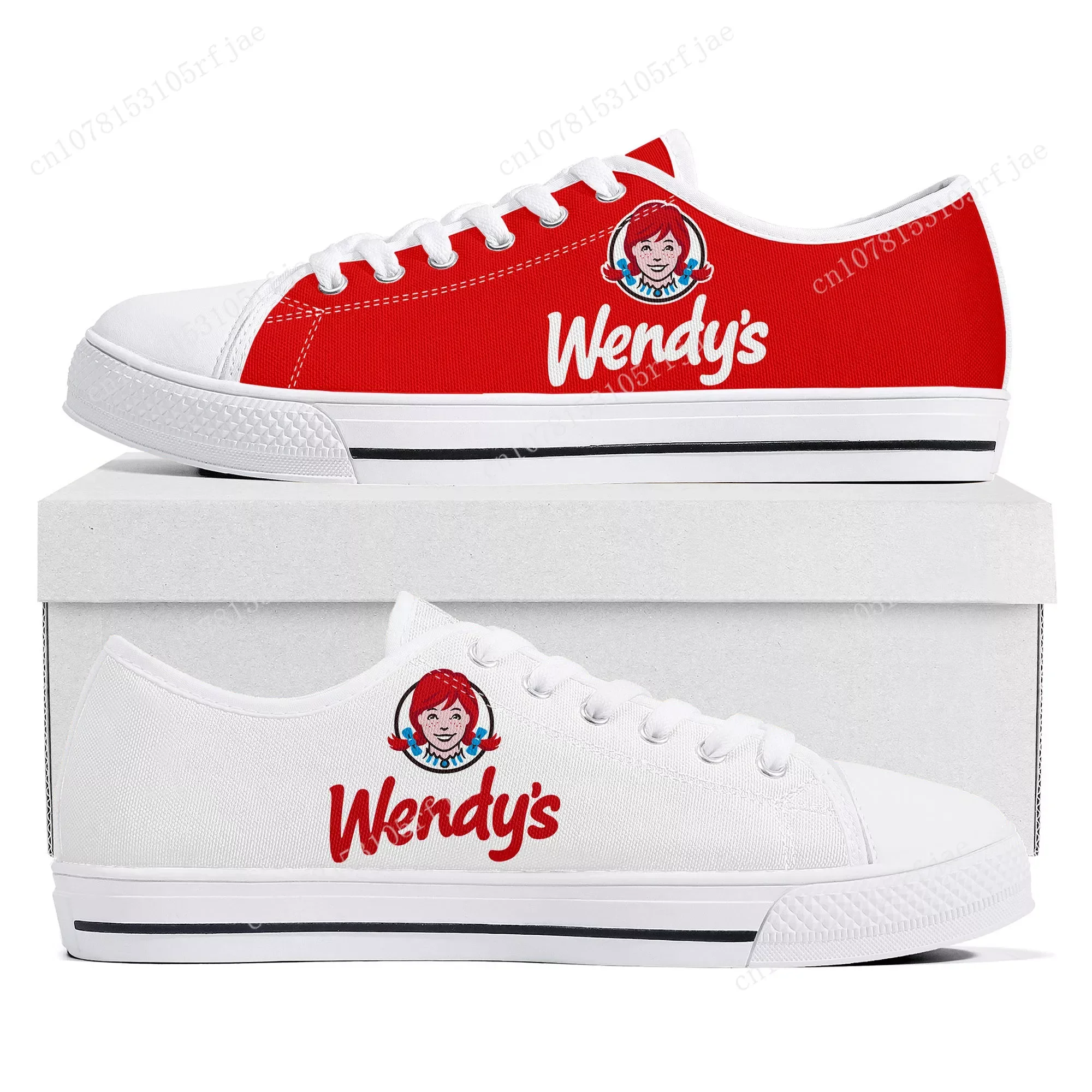 New Wendys Fast Food Restaurant Logo Low Top High Quality Sneakers Mens Womens Teenager Canvas Customized Sneaker Couple Shoes