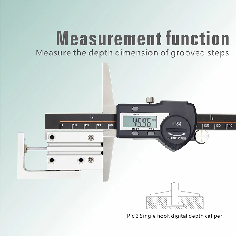 electronic double hooks depth caliper 0-300 mm steel vernier caliper  digital ruler vernier caliper 300mm