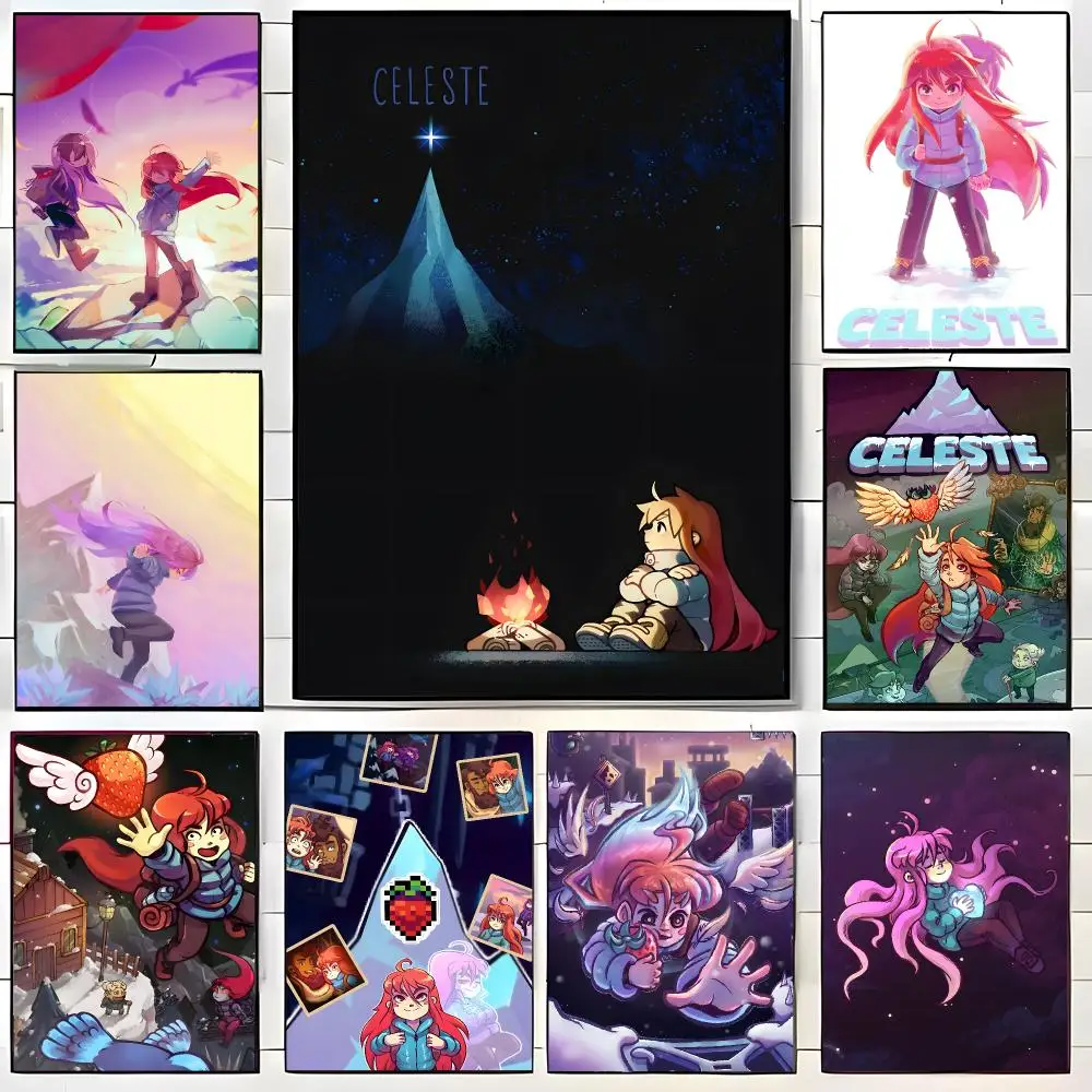 Video Game C-Celeste Poster  Self-adhesive Art Waterproof Paper Sticker Coffee House Bar Room Wall Decor