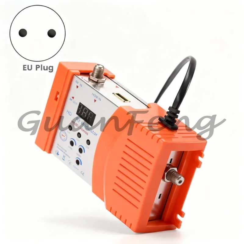 Digital RF Modulator, Portable AV To RF Signal Converter VHF UHF PAL/NTSC Standard Modulator