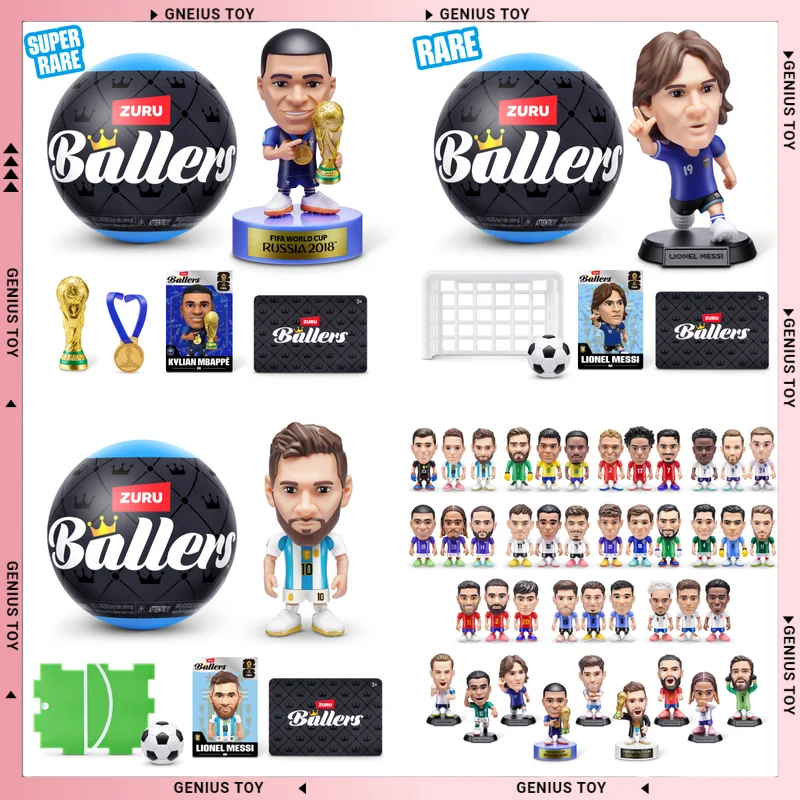

ZURU 2026 FIFA World Cup Ballers Blind Box Miniature Football Player Figurine Messi Mbappé Collectible with Surprise Accessories