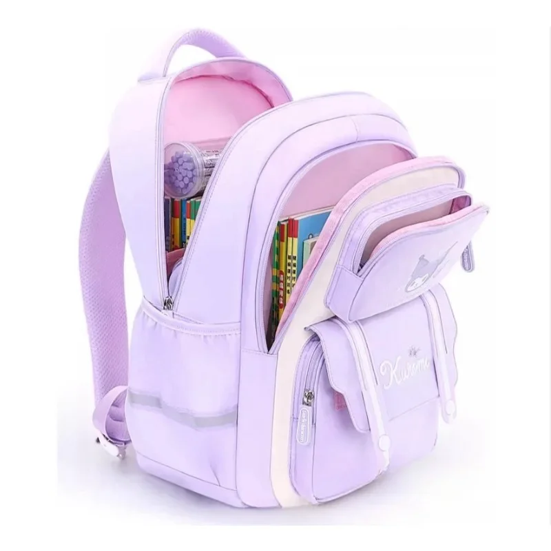 New Sanrio Spine Protector Backpack Cartoon Kuromi Large Capacity Waterproof School Bag Portable Storage for Student Textbooks