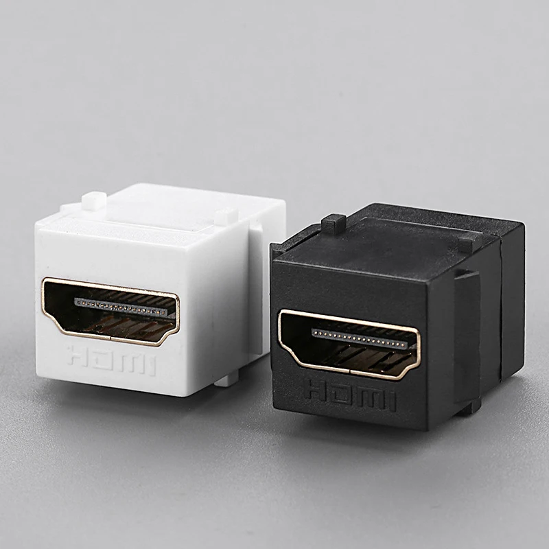 Keystone-Ranura de acoplador de inserción de módulo HDMI HD, conector hembra a hembra, 180 °