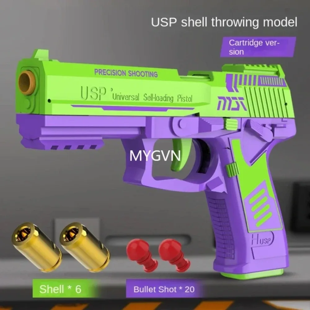 USP Children Carrot Soft Bullet Gun1911 Automatic Reloading Drum Manual Burst Eject The Shell Model Gun Toy Child Adult Birthday