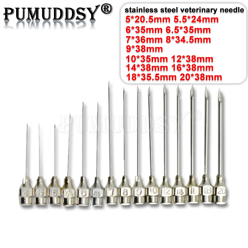 10PCS/LOT Boxs 5*20.5mm 5x20.5 Syringe Stainless Steel Needle Veterinary Needle 5.5x24 6x35 6.5x29 7x36 8x34.5 Dispensing Needle