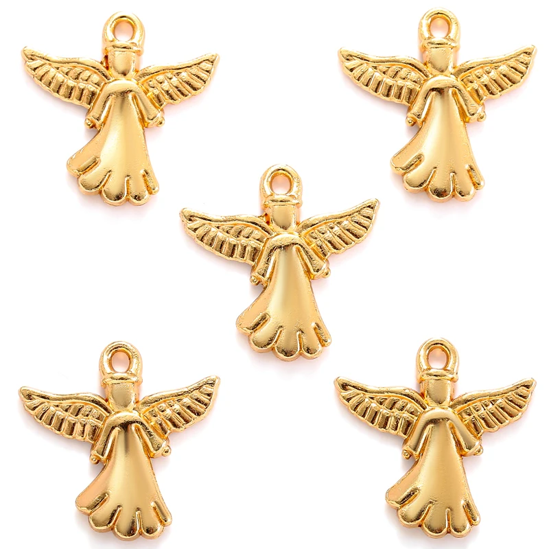 10pcs 5 Color Alloy Metal angel Charms For Earring necklace Pendants DIY Handmade Jewelry Accessories Making 20*20mm I247