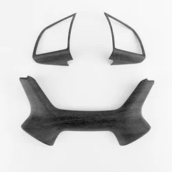 Wood Grain Steering Wheel Button Chin Trim Decorative Cover For Genesis G80 DH Auto Interior Trim Accessories