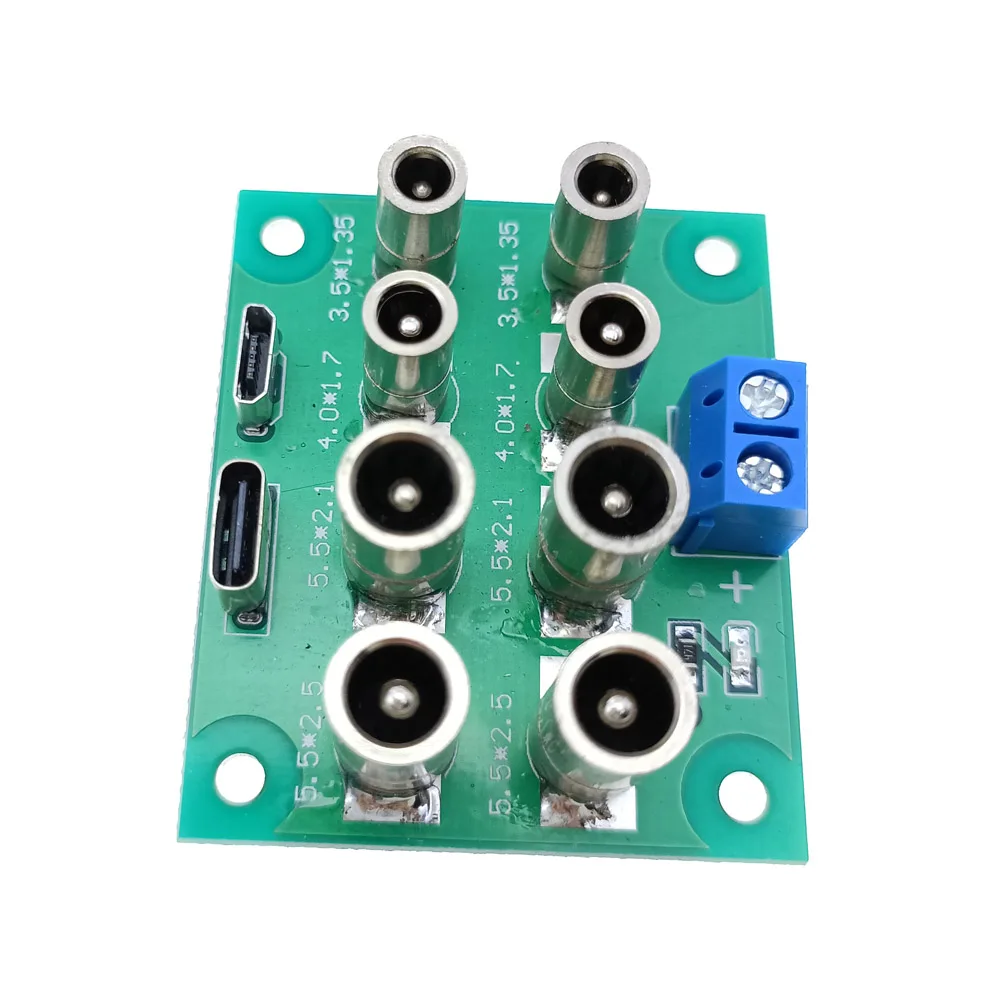 High Current Multi Head Power Supply Base Test Board Distribution Board Hub Parallel Connection Type-C Micro to DC 5521 5525