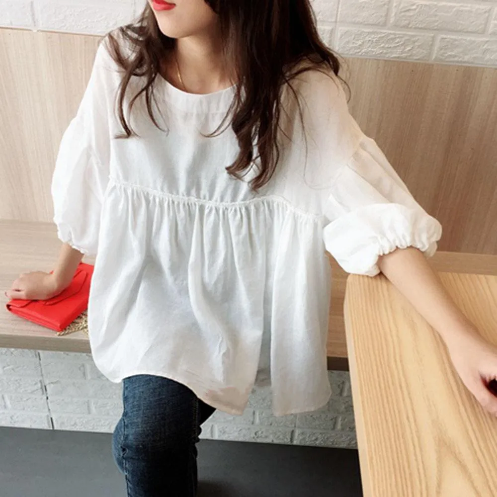 2025 Fashionable Trend Women's Clothing Sales Comfortable Breathable Thin White Green Shirts & Blouses Suit For Summer Spring