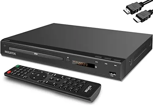 

Многофункциональный DVD-плеер MEGATEK с поддержкой HDMI и USB – воспроизведение всех регионов, компактный металлический корпус, в комплекте кабели и пульт ДУ
