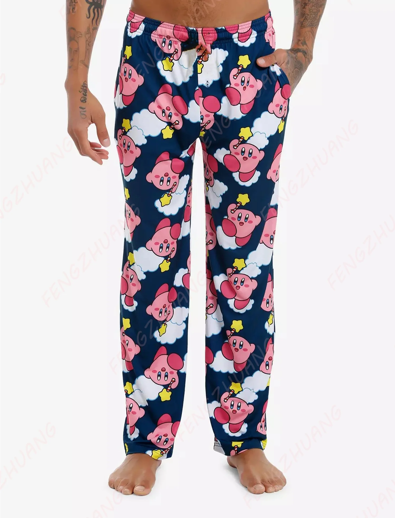 

Kirby Star Cloud Pajama Pants Men And Women Close Trousers Home Clothes Loose Casual Trousers Sleeping Pants