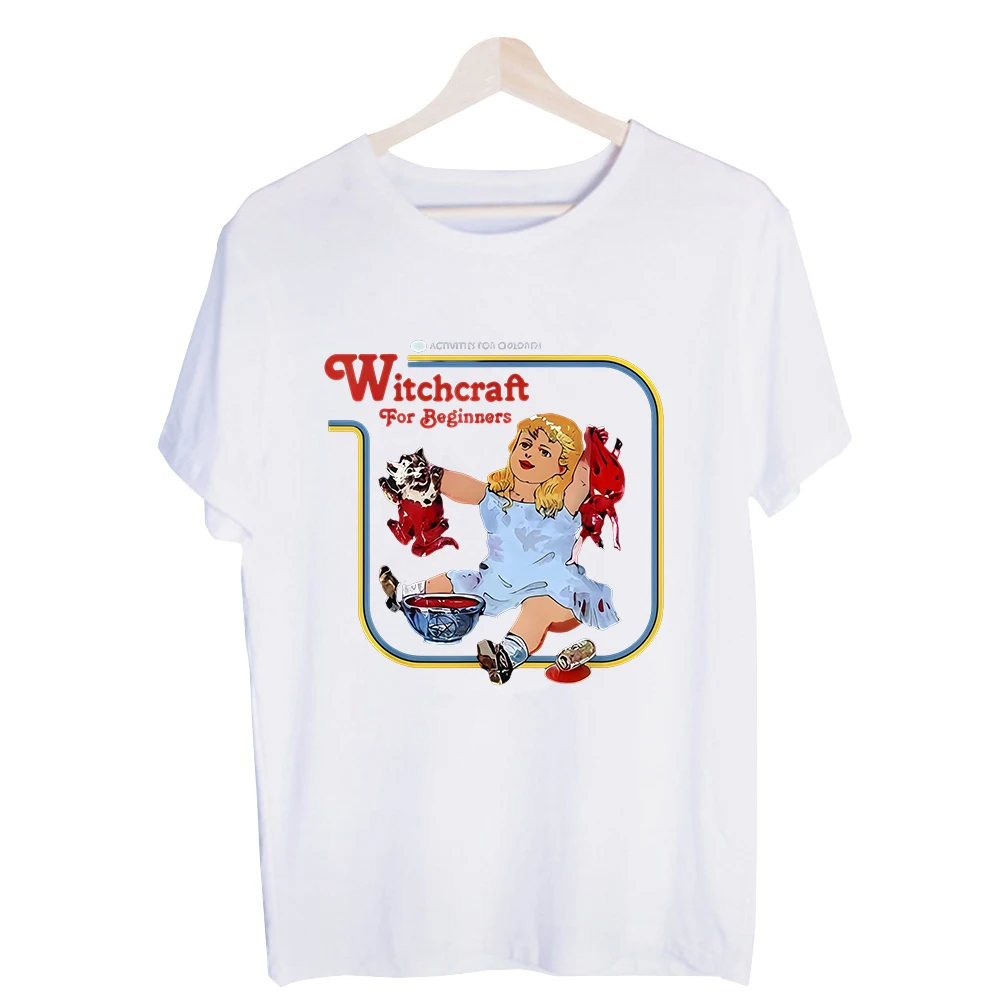 Men's Witchcraft-Inspired Graphic Tee, Short Sleeve Crew Neck Shirt for Casual Halloween and Gothic Style Outfits