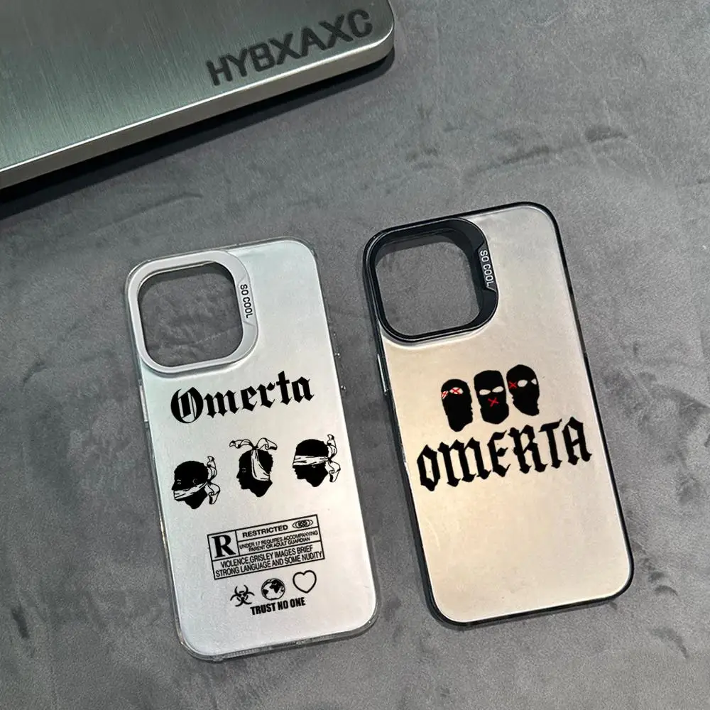 Hot Omerta Maes Phone Case IMD FOR IPhone16 15 14 13 Pro Plus ProMAX Suitable Samsung Galaxy S24 23 22ultra P-PAULS Silver Cover