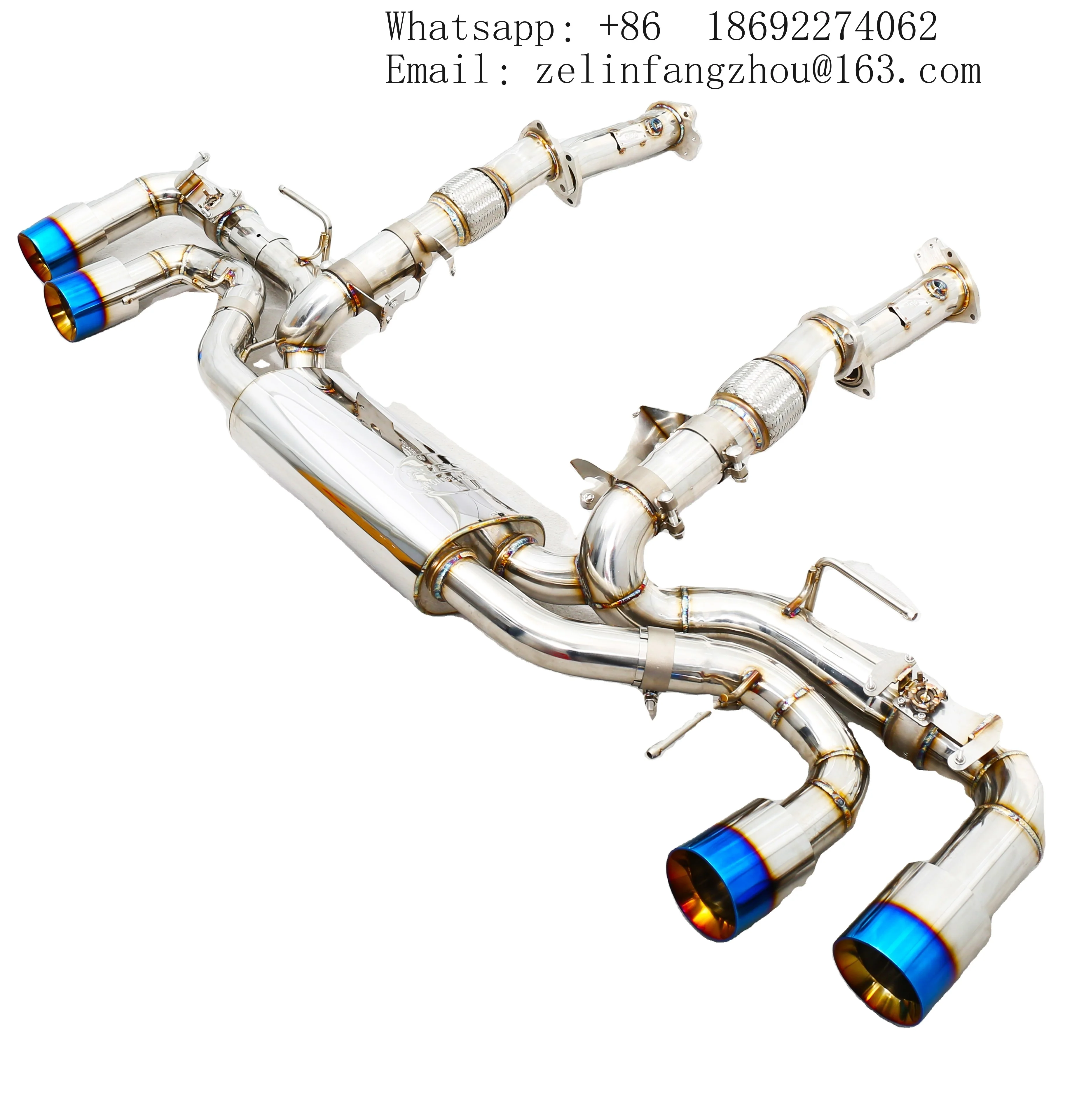 304 Stainless Steel Mirror Polished Exhaust Pipe Muffler Catback Exhaust System for Chevrolet Corvette C8 Z06 6.2L 2023