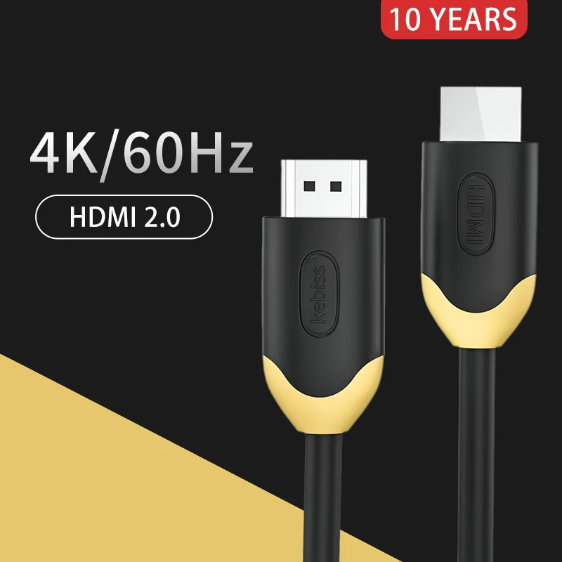 HDMI 2.0 4K 60HZ 3D Compatible Cable Video Cables Gold Plated for HD TV BOX PS4 Splitter Switcher Computer Laptops Displays Cord