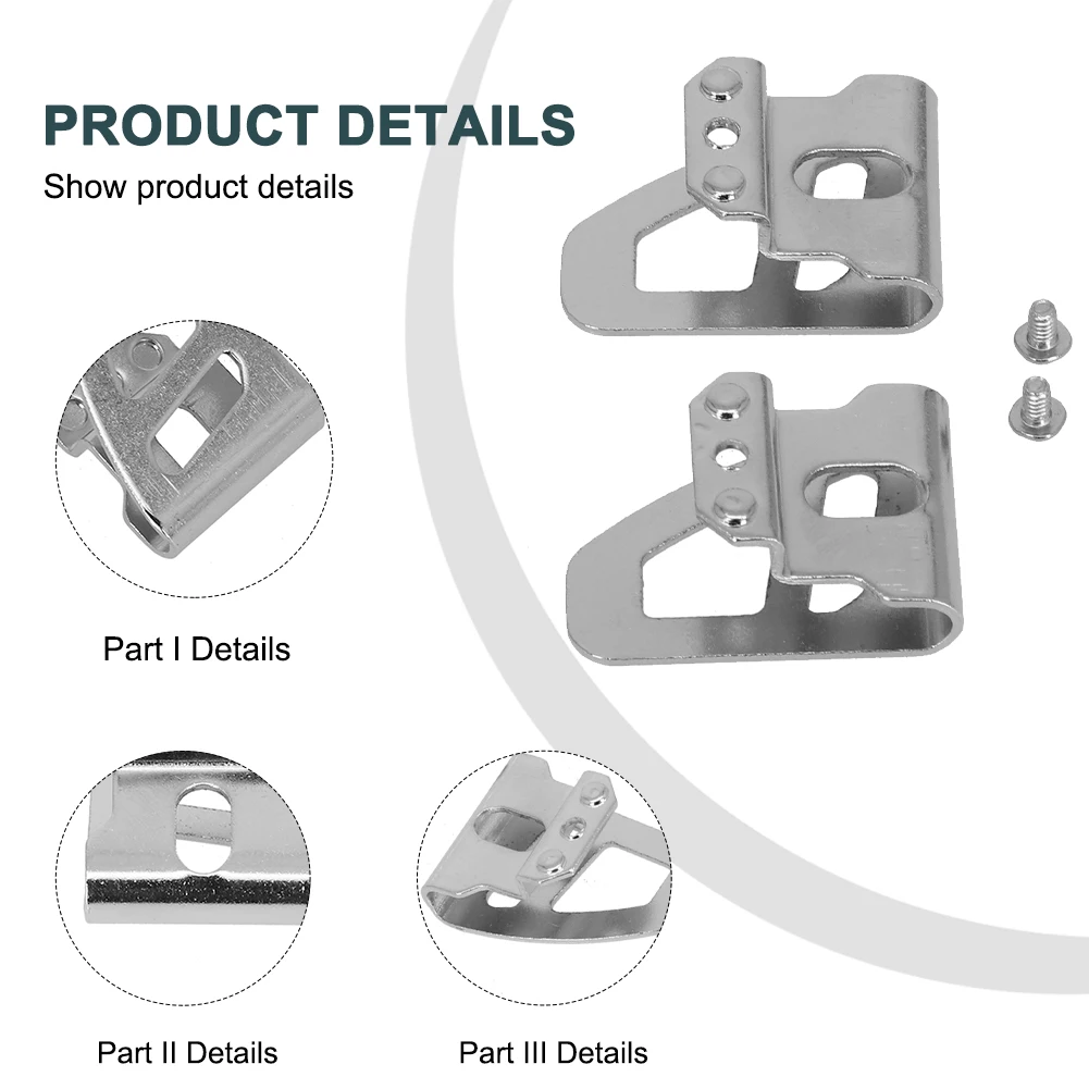 Cintura Buckle Belt Clip Ganchos com parafuso para 18V brushless broca de martelo, driver compacto, 2pcs