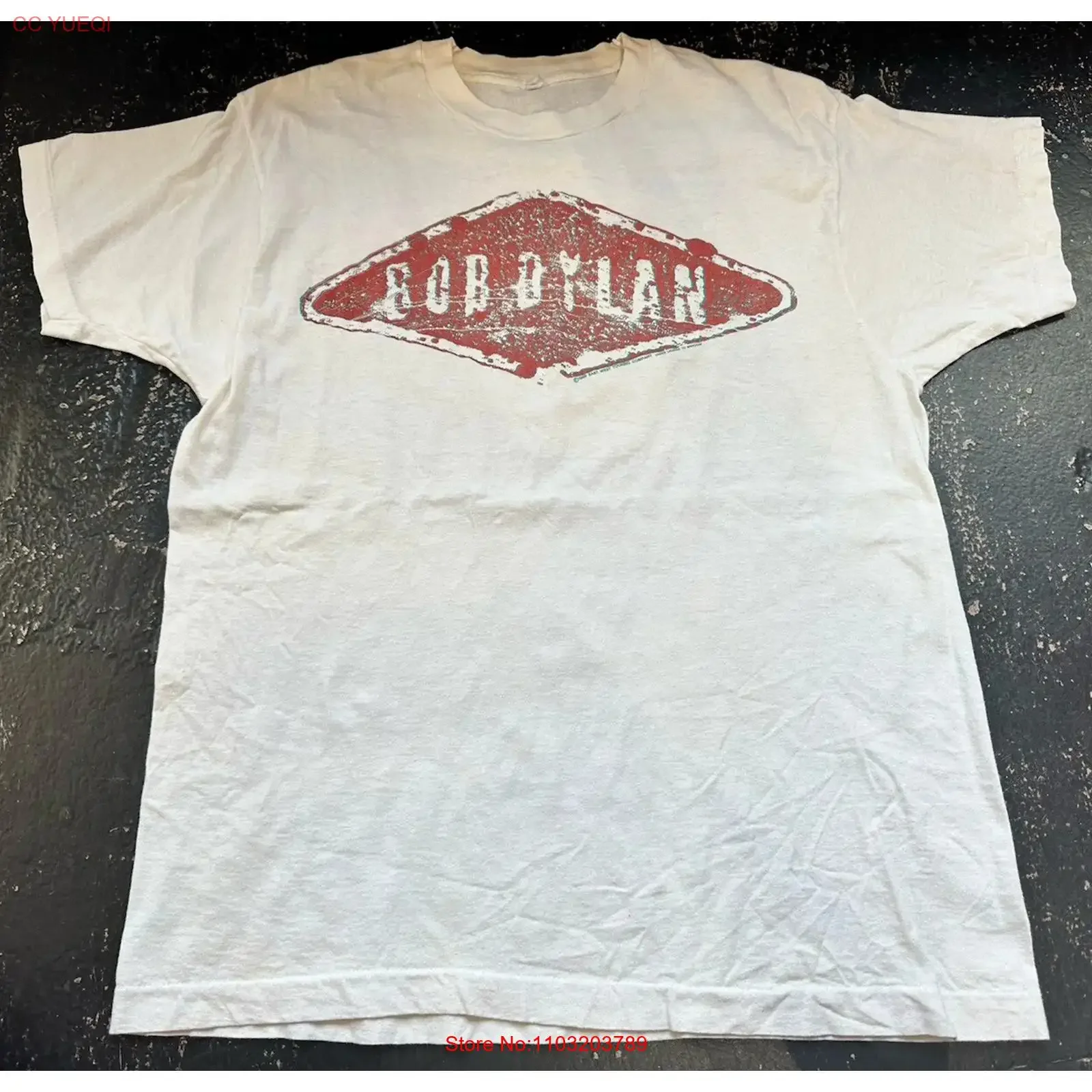 Camiseta vintage de Bob Dylan de 1988, camiseta vintage lavada, suave y cómoda, informal, para uso diario, ropa de diseñador, elegante