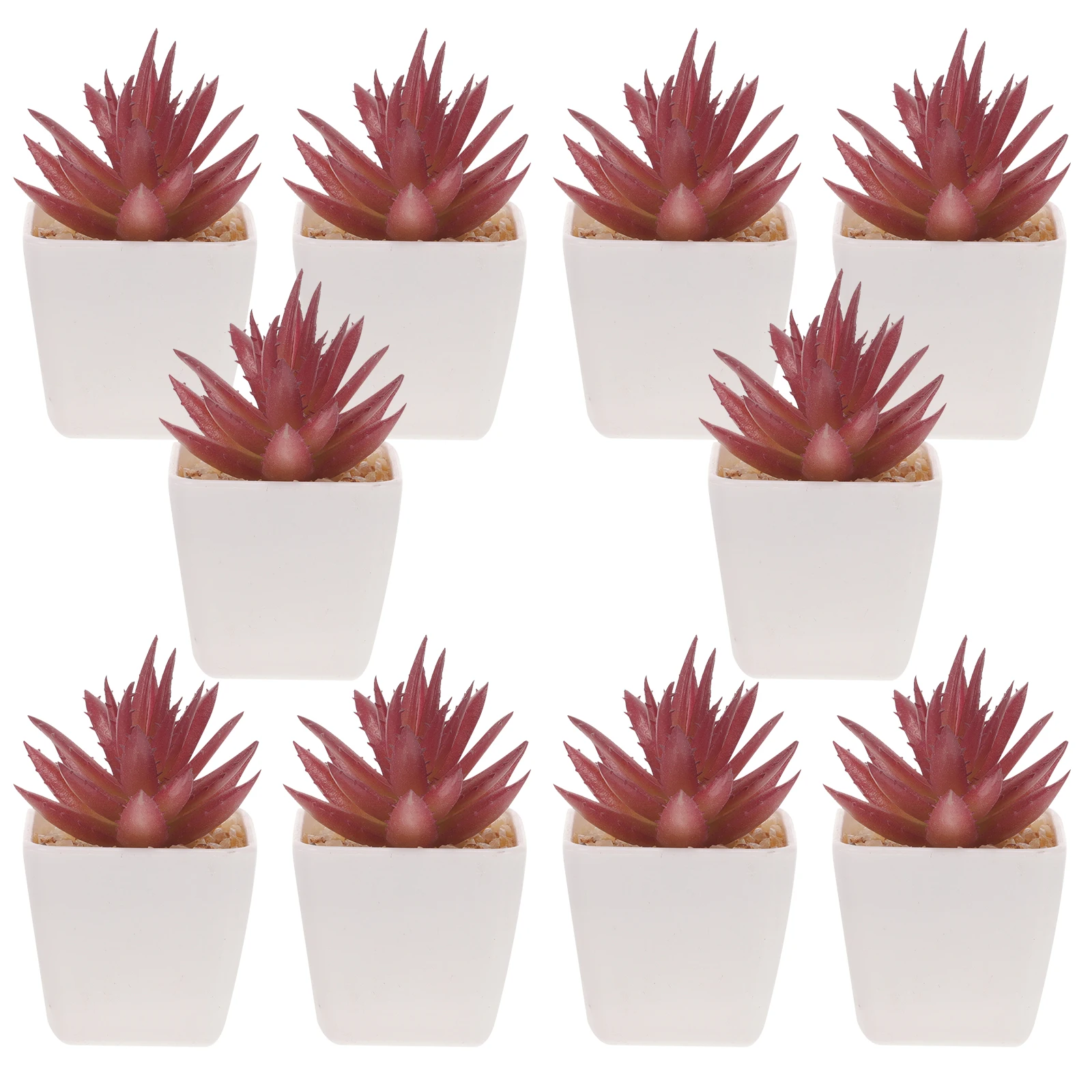 

10pcs Artificial Succulent Plants Fake Mini Cactus Figurines Office Desk Decor Desktop Potted Plants Micro Landscaping Ornament