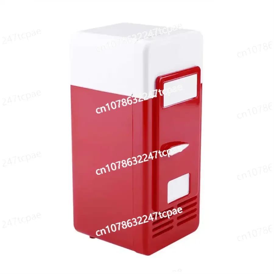 USB Mini Fridge Refrigerator with LED Light Fridge Beverage Drink Cooler and Warmer Fridge Mini Car Refrigerator