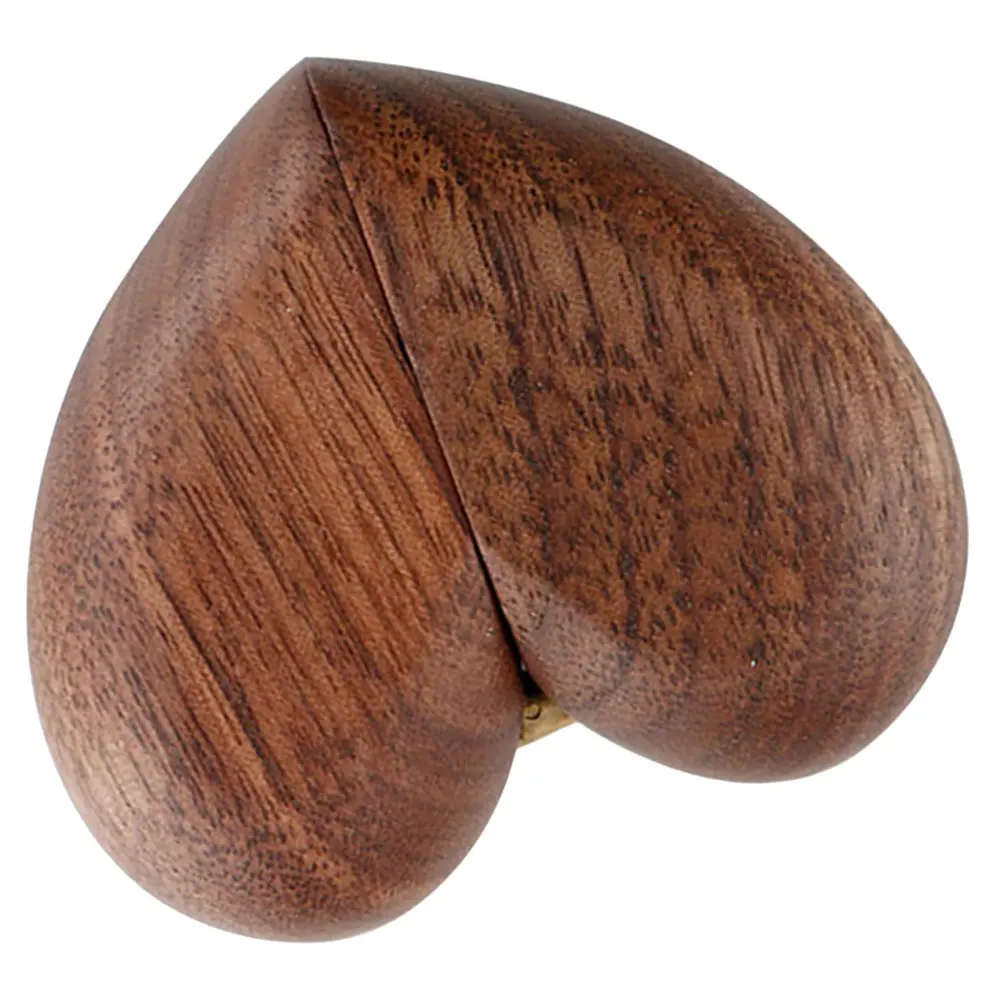 

Wooden Ring Box Heart Shaped Storage Holder Engagement Rings Case Lightweight Portable Gift Box Valentine Thanksgiving New Year