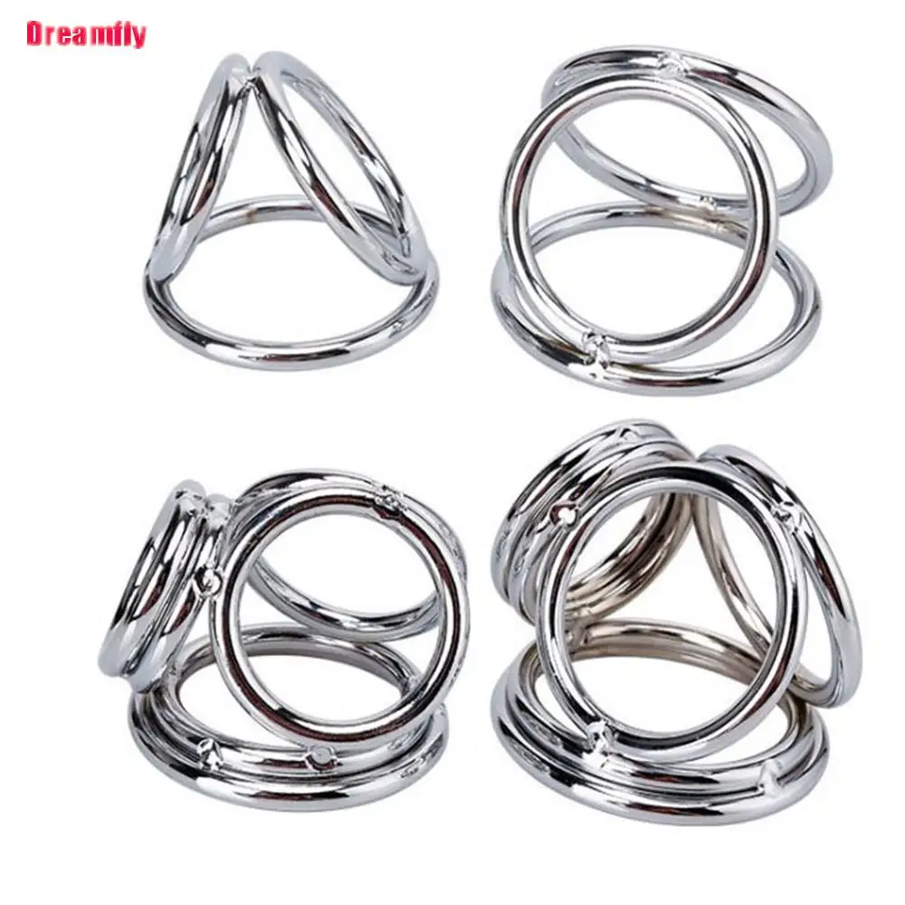 Stainless Steel Cock Ring Masturbardor Scrotum Bondage Delay Ejaculation Lock Penis Dick Rings BDSM Sex Toy For Man Erotic