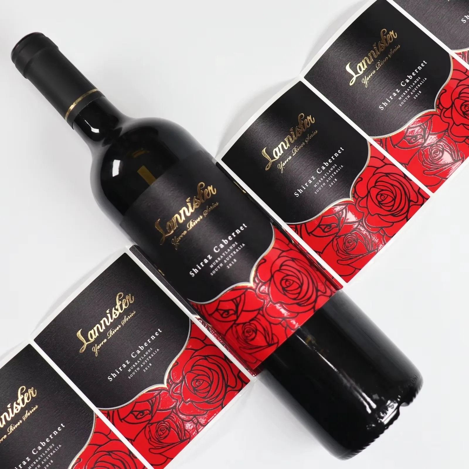 Custom Gold Foil Wine Labels｜Embossed or Debossed｜Spot UV｜Waterproof｜Permanent Adhesive