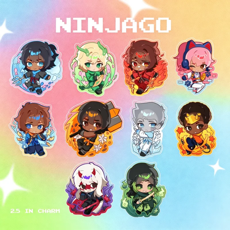Nin JA Charms Anime Acrylic Keychain Q Version Character Keyring Backpack Bag Pendant Cute Cartoon Charm Fans Collection Gift