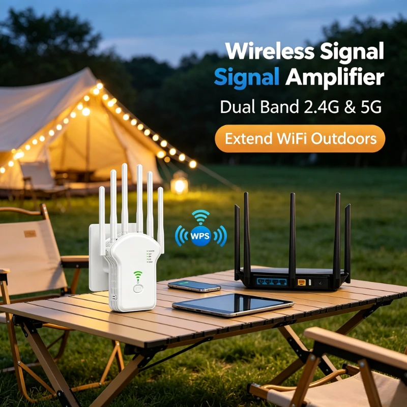 AC1200M 5G Dual Band WiFi Extender High Power Wireless Signal Amplifier Repeater