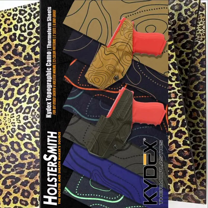8 Sizes Cheetah Print Camouflage Knife Sheath Scabbard Holsters DIY Making Material KYDEX Thermoplastic Board Thermoform Sheet
