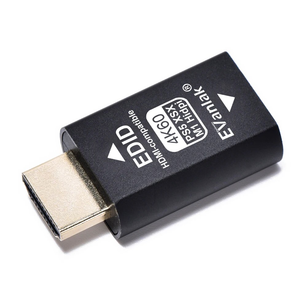 EVanlak HDMI EDID Emulator Passthrough 3e-generatie emulatoradapter werkt met Mac Thunderbolt naar HDMI-switches/extenders/videosplitters
