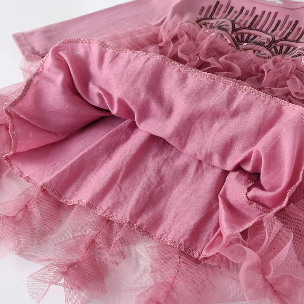 فستان توتو للفتيات وردي مكشكش من التول بطبقات شبكية على شكل كعكة للأطفال مزين بالترتر اللامع اللامع فساتين الأميرات للحفلات