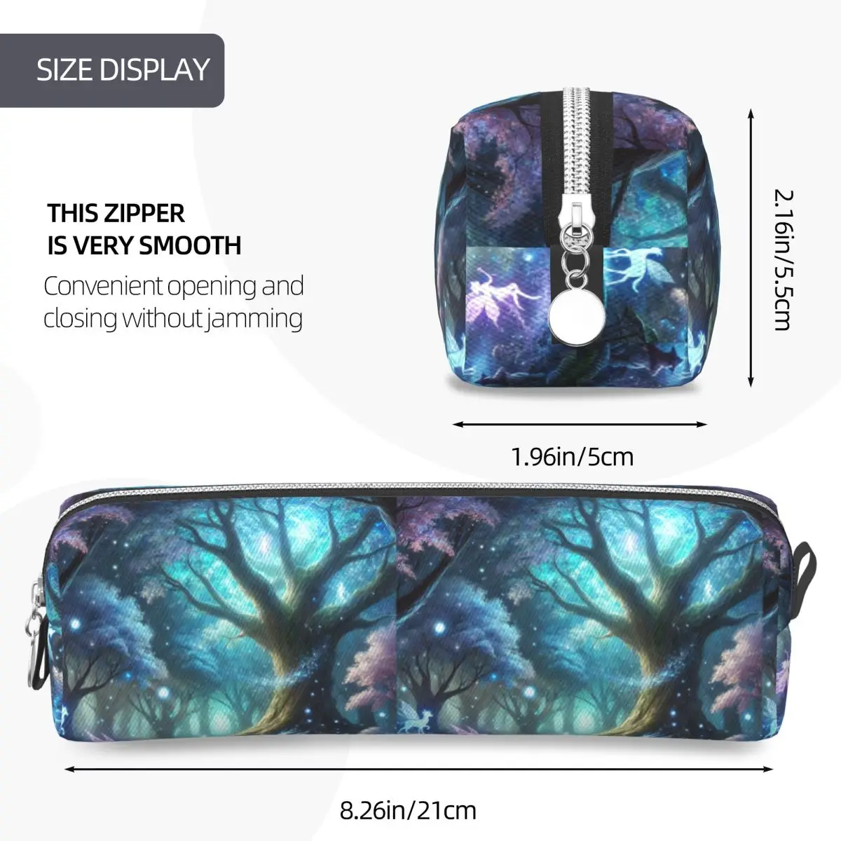 Glowing Enchanted Forest With Fairies And Magical Creatures Pencil Cases for Student Pen Box Pencil Bag Pencil Pouch Pen Holder