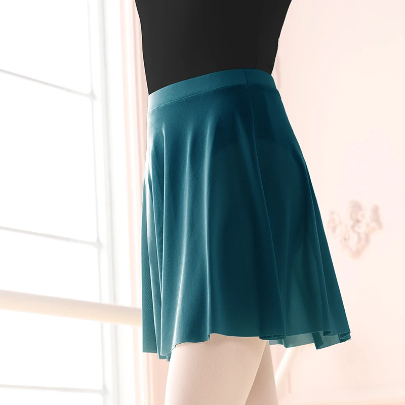 Women Soft Mesh Ballet Skirt Black Dance Skirts Elastic Waist Ballerina Wear, Pull on