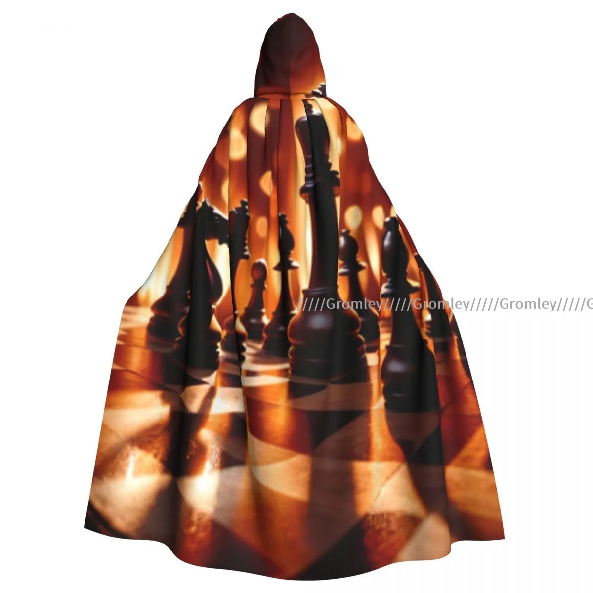 Chess Pieces Strategy Tactics Game Witch Cloak Halloween Cosplay Costume Adult Unisex Cloak Retro Ages Cape