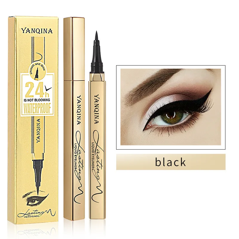 Eyeliner Liquido Impermeabile, Lunga Durata 24 Ore, Punta Anti-Sbavatura per Linee Precise, Trucco Tutto il Giorno, Adatto a Occhi Sensibili e Pelle Grassa