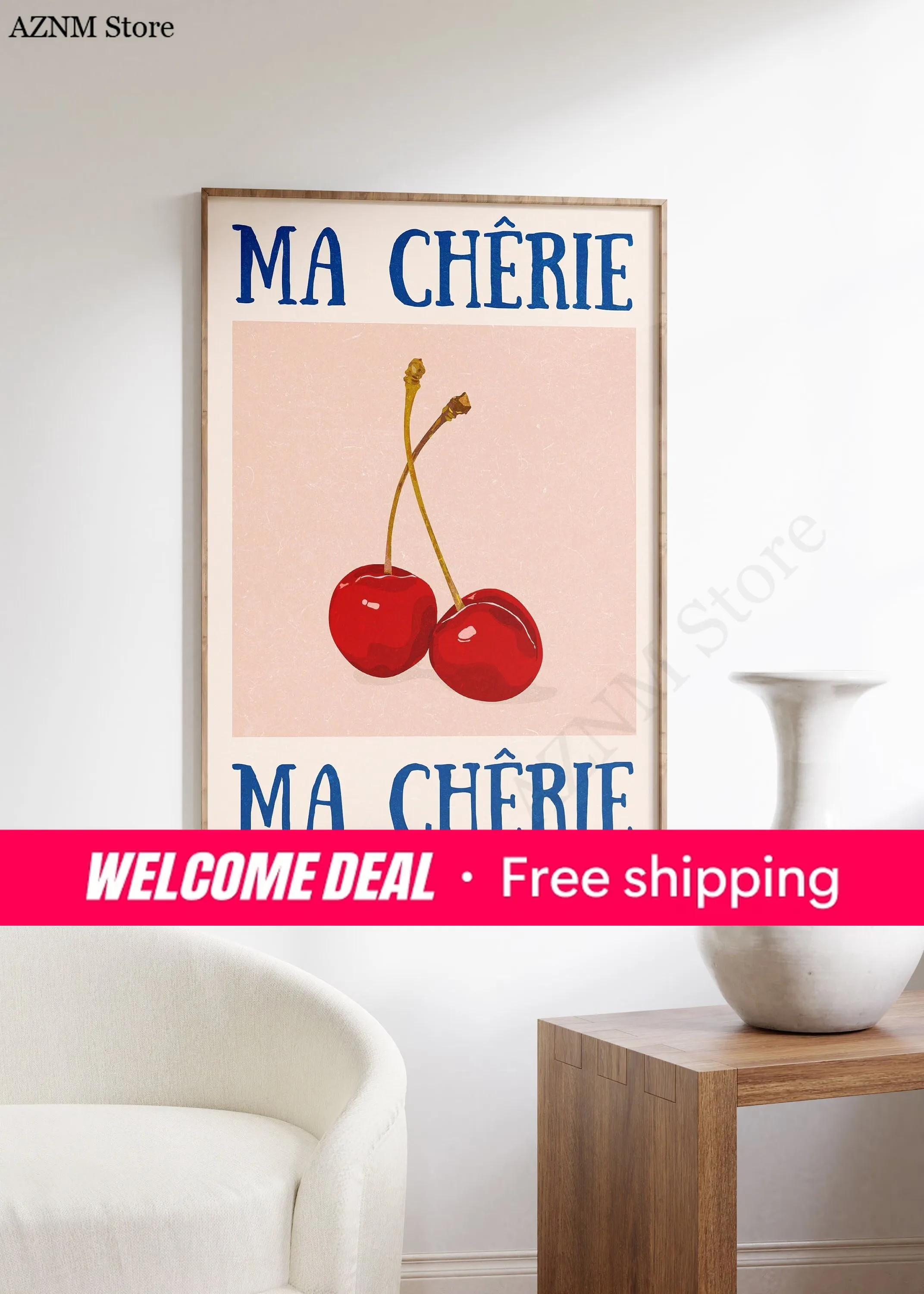(2D canvas painting)  (2D canvas painting)  Amore Green Striped Canvas Printing Vino Wine Glass & Pepper Wall Art Poster Mode