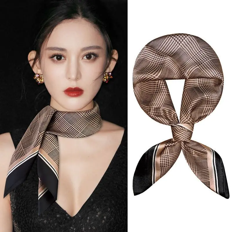 New 70 Small Square Scarf Silk Scarf Women's Korean Professional Scarf Decoration Scarf Summer Thin Imitation Sun