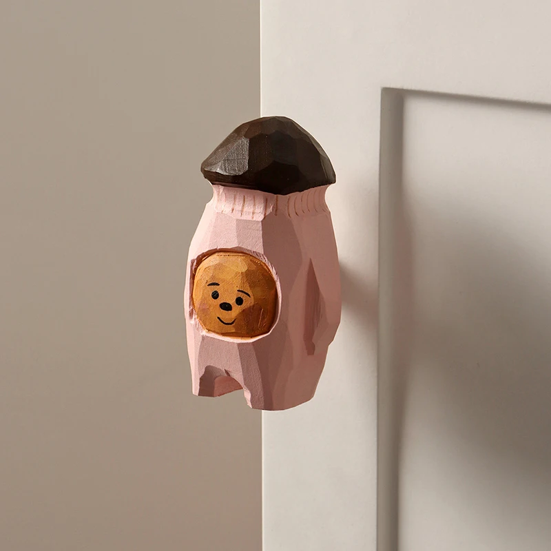 Hand-Carved Mushroom-Shaped Door Handles: Decorative “Mushroom Man” Handles for the Home