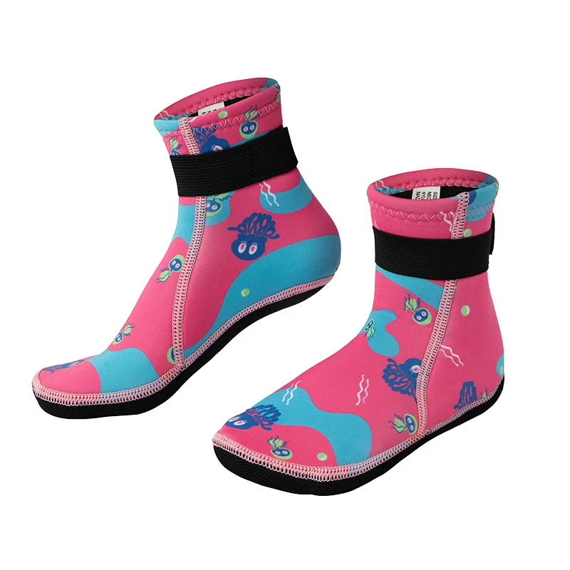 Calcetines de natación de neopreno de 3mm para niños pequeños, zapatos suaves de playa, calcetines de buceo antideslizantes para niños y niñas, surf, natación, aleta para mantener el calor