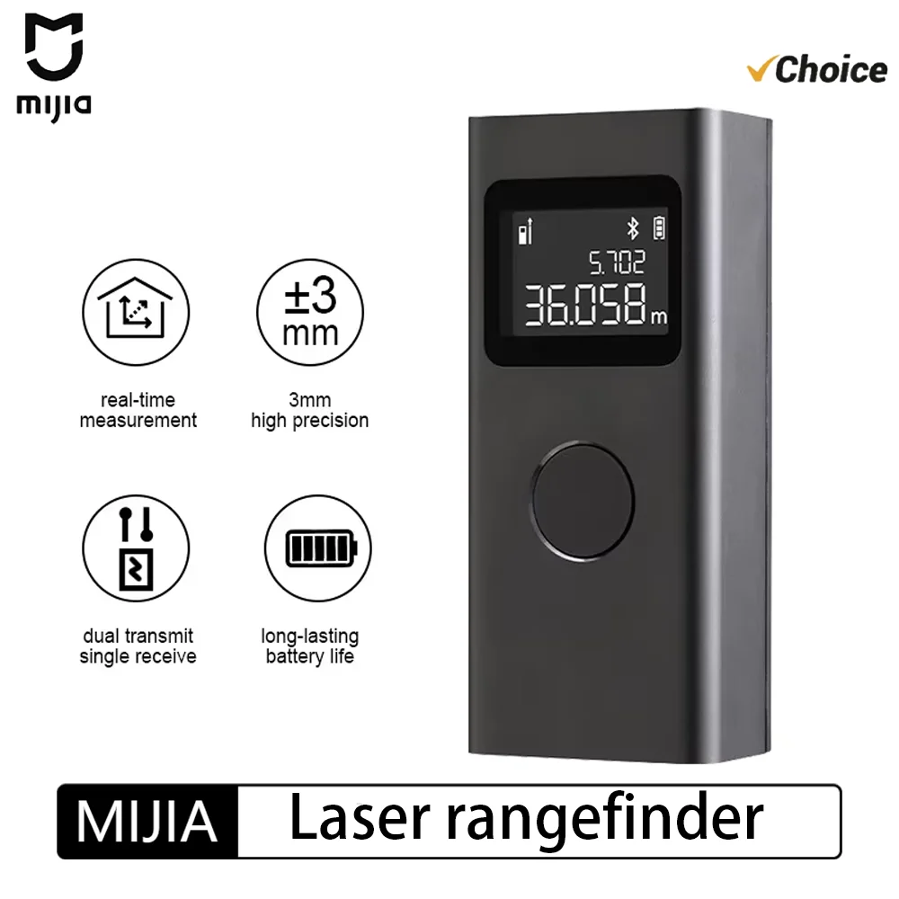 

New MIJIA Smart Laser Rangefinder Real Time Distance Meter LCD Display Laser Range Finder Tape Measure Work With Mi Home APP