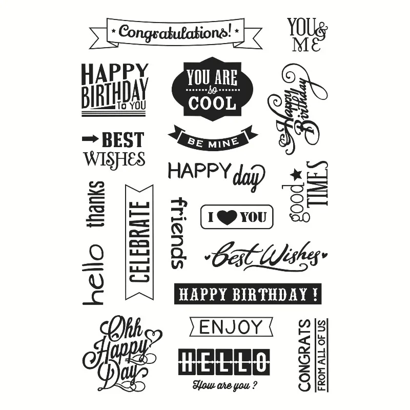 Clear Stamps for Card Making Silicone Sentiment Stamp for Valentines Christmas Holiday Card and DIY Scrapbooking Journal