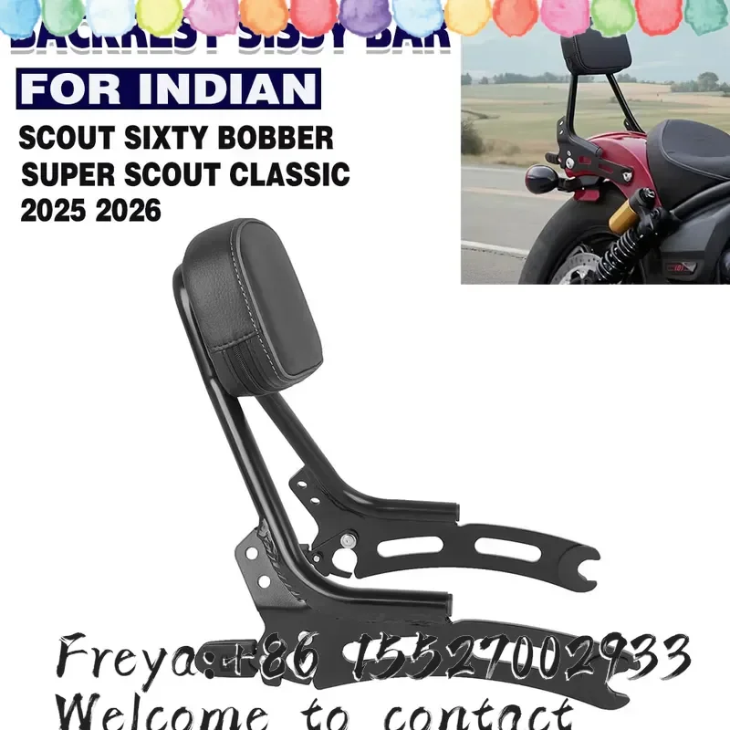 Motorcycle Rear Passenger Backrest Sissy Bar Pad Luggage Rack Carrier Holder For Indian Scout 101 Bobber Super Scout 2025