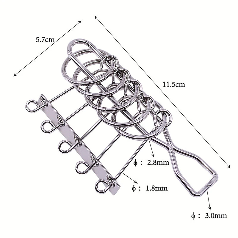 Pięć zabawki z pierścieniami drut metalowy łamigłówek łamigłówka odblokowanie 3D Luban Lock edukacyjne gry IQ Kids Adults Juegos De Ingenio