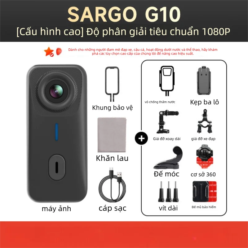 SARGO | Camera Thể Thao G10 4K HD Cho Mũ Bảo Hiểm & Xe Máy