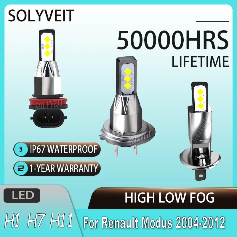 

Easy to Install waterproof H1 H7 H11 HIGH LOW FOG LED Headlights For Renault Modus 2004 2005 2006 2007 2008 2009 2010 2011 2012