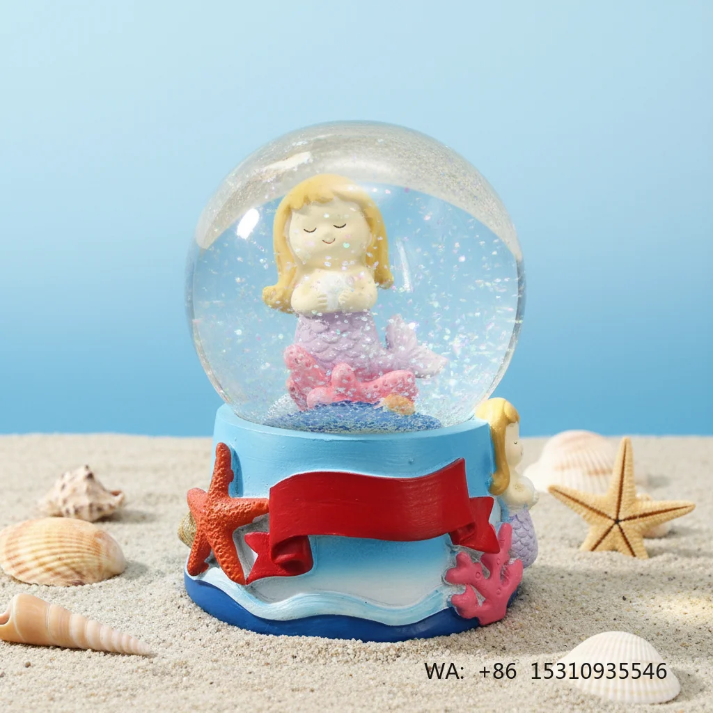 Custom 65 MM Poly Resin Snow Globe Nautical Style Sea Turtle Tourist Souvenir for Home Decor