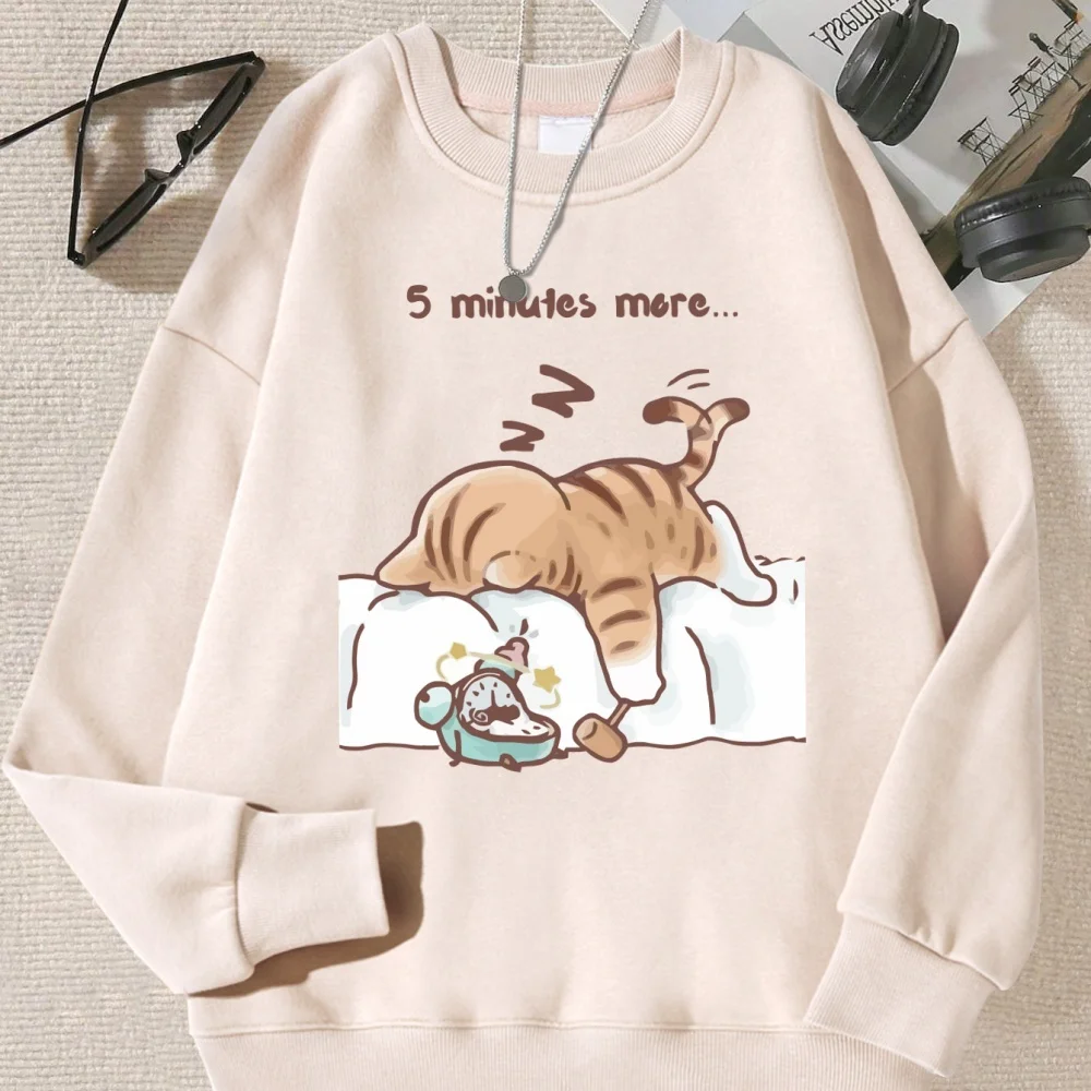 

Let Me Sleep For Another Five Minutes Woman Hoody Korean Comfortable Sweatshirt Simple Soft Hooded Street Warm Autumn Pullover
