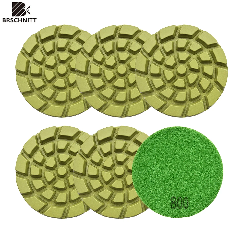 Brschnitt-almofadas de Polimento de Discos de Diamante Resina para Cimento Concreto Renovar Almofadas Grão 800 mm 100 mm Pcs 12 Pcs